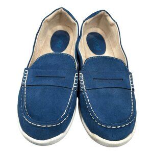 Axxiom Shoes for Life Bally Blue Moccasin Loafer Slip-On Flats Size 9.5